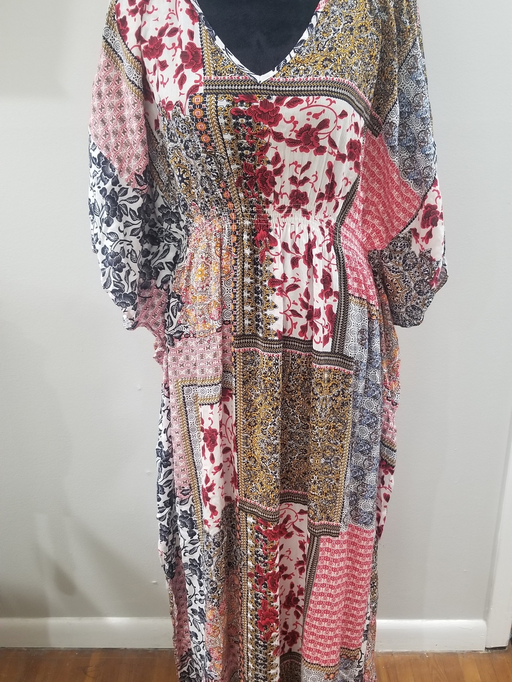 Bohemian Patchwork Hobo Chic Maxi Dress - Multicolor